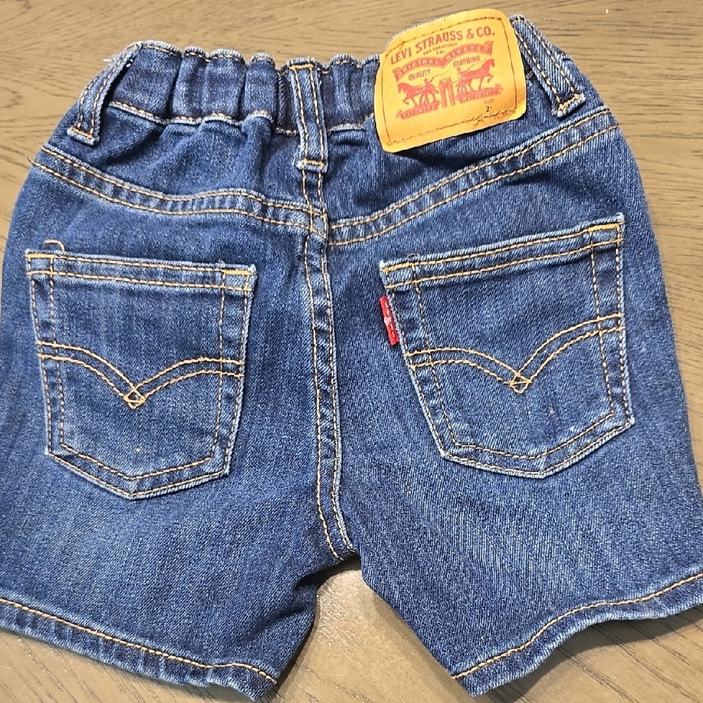Levi's Blue Denim Shorts with Elastic Waistband